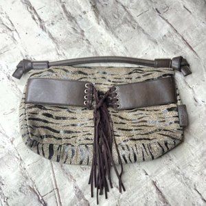 WITTCHEN Women’s Clutch Brown Bag Animal Print Soft Tassels